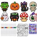 VEYLIN Halloween 3D Magic Foam Texture Painting Kit, 74 Pcs Puffy Paint Art