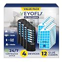 VEYOFLY Fruit Fly Traps Indoor Plug-in UV, Gnat Trap, 4 Device + 12 Refills