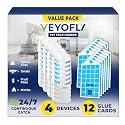 VEYOFLY Fruit Fly Traps Indoor Plug-in UV, Gnat Trap, 4 Device + 12 Refills