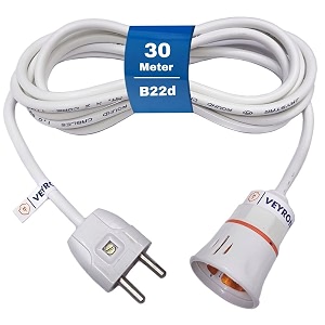 veyron electric bulb holder with flexible cable wire amp 2 pin plug  socket compatible 30 meter