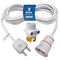 VEYRON Electric 2 in 1 Bulb Holder with Flexible Cable, Wire, 2 pin Plug &amp; Parallel Holder Adaptor | Holder &amp; Socket compatible (3 Meter)