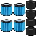 VF3500 Filter Replacement for Rigid 4 Gallon Shop Vacuum, 26643 Fine Dust Filter for 3/4/4.5 Gallon Wet Dry Portable Vacuums, Replaces WD40700, WD30500-4 Pack