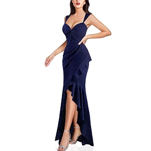 VFSHOW Womens Glitter Sweetheart V Neck Twist
