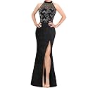 VFSHOW Womens Halter Formal Prom Gala Wedding Guest Maxi Dress Evening Gown