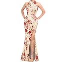 VFSHOW Womens Halter Formal Prom Gala Wedding Guest Maxi Dress Evening Gown