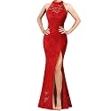 VFSHOW Womens Halter Formal Prom Gala Wedding Guest Maxi Dress Evening Gown