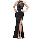 VFSHOW Womens Halter Formal Prom Gala Wedding Guest Maxi Dress Evening Gown