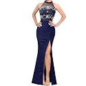 VFSHOW Womens Halter Formal Prom Gala Wedding Guest Maxi Dress Evening Gown