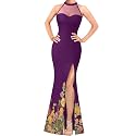 VFSHOW Womens Halter Formal Prom Gala Wedding Guest Maxi Dress Evening Gown