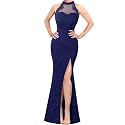 VFSHOW Womens Halter Formal Prom Gala Wedding Guest Maxi Dress Evening Gown