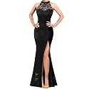 VFSHOW Womens Halter Formal Prom Gala Wedding Guest Maxi Dress Evening Gown