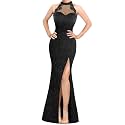 VFSHOW Womens Halter Formal Prom Gala Wedding Guest Maxi Dress Evening Gown