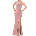 VFSHOW Womens Halter Formal Prom Gala Wedding Guest Maxi Dress Evening Gown