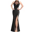 VFSHOW Womens Halter Formal Prom Gala Wedding Guest Maxi Dress Evening Gown