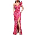 VFSHOW Womens Ruffle One Shoulder Formal Prom Gala Maxi Dress Evening Gown