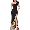 VFSHOW Womens Ruffle One Shoulder Formal Prom Gala Maxi Dress Evening Gown