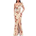 VFSHOW Womens Ruffle One Shoulder Formal Prom Gala Maxi Dress Evening Gown