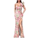 VFSHOW Womens Ruffle One Shoulder Formal Prom Gala Maxi Dress Evening Gown