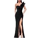 VFSHOW Womens Ruffle One Shoulder Formal Prom Gala Maxi Dress Evening Gown