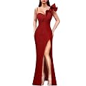 VFSHOW Womens Ruffle One Shoulder Formal Prom Gala Maxi Dress Evening Gown