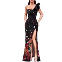 VFSHOW Womens Ruffle One Shoulder Formal Prom Gala Maxi Dress Evening Gown