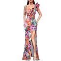VFSHOW Womens Ruffle One Shoulder Formal Prom Gala Maxi Dress Evening Gown