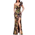VFSHOW Womens Ruffle One Shoulder Formal Prom Gala Maxi Dress Evening Gown