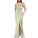 VFSHOW Womens Ruffle One Shoulder Formal Prom Gala Maxi Dress Evening Gown