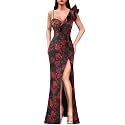 VFSHOW Womens Ruffle One Shoulder Formal Prom Gala Maxi Dress Evening Gown