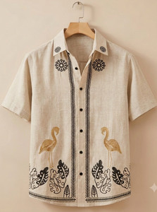 VG BROTHER Men Embroidered Casual Multicolor Shirt