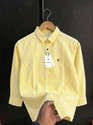 VG BROTHER Men Striped Casual Yellow Shirt