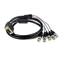 VGA to 5 BNC RGBHV Video Cable Male to Male Connection Bidirectional Transfer