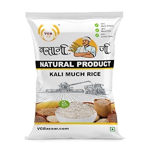vgbnp kali mooch rice  black husk traditional chawal  tandul arisi bhat akki biyyam ari saul chaula grain  indian rice for khichdi pulao pongal  500g