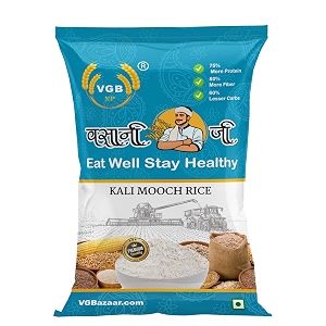 vgbnp kali mooch rice  black husk traditional chawal  tandul arisi bhat akki biyyam ari saul chaula grain  indian rice for khichdi pulao pongal  18kg