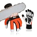 Vgo... Leather Chainsaw Gloves,both hands Protection(GA9810CS,S)