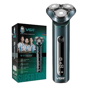 vgr v-310 professional men39s shaver  cordless rechargeable ipx7 fully waterproof triple rotary head runtime 200 minutes  electric shaver for mens