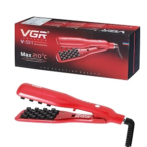 vgr v-531 professional ceramic coated hair volumizing iron with uniform heat technology max heat 210 red