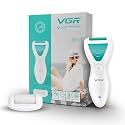 VGR V-812 Professional Callus Remover – IPX6 Waterproof, USB Charging, 2 Speed Settings, Ergonomic Design, Lithium Battery, Includes Regular & Coarse Roller Heads for Smooth Feet (White)