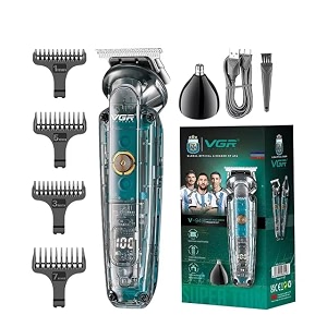 vgr v-949 professional multipurpose trimmer for men grooming kit  beard trimmer ear amp nose trimmer ipx6 waterproof digital display usb charging 1200 mah battery 180 mins perfect gift for men