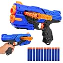 VGRASSP Mega Shooter Manual Foam Blaster Toy Gun for Kids with 12 Foam Bullets and 12 Round Magazine - Indoor and Outdoor Long Range Airsoft Shooter - Color As Per Stock