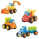 VGRASSP Unbreakable Farm And Construction Toy Vehicle Set - Friction Powered Automobiles - Set of 4 - Tractor, Bulldozer, Cement Mixer Truck, Dumper - Color As Per Stock