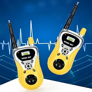 vgrassp walkie talkie toys for kids 2 way radio toy for 3-12 year old boys girls up to 20 meter outdoor range yellow