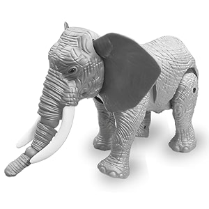 vgrassp walking electric elephant toy for kids and toddlers with music and realistic trumpet chinghar sound - wiggling tail and shaking head wild animal figure - battery operated toy