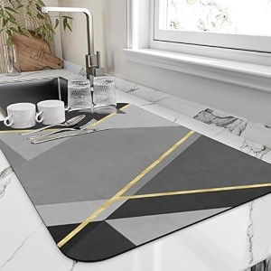 vhkd dish drying mat for kitchen water absorbent mats for kitchen utensils large dry mat for kitchen utensils drying mat water absorbent mats for kitchen large size design 8  38x58cm 1