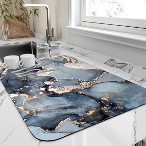 vhkd dish drying mat for kitchen water absorbent mats for kitchen utensils large dry mat for kitchen utensils drying mat water absorbent mats for kitchen large size design 3  38x58cm 2