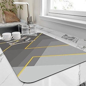 vhkd dish drying mat for kitchen water absorbent mats for kitchen utensils large dry mat for kitchen utensils drying mat water absorbent mats for kitchen large design 1  38x58cm 1