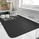 VHKD Dish Drying mat for Kitchen Water Absorbent mats for Kitchen Utensils Large Dry mat for Kitchen Utensils Drying mat Water Absorbent mats for Kitchen Large Size (Darkgrey | 30x50cm, 2)