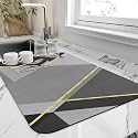 VHKD Dish Drying mat for Kitchen Water Absorbent mats for Kitchen Utensils Large Dry mat for Kitchen Utensils Drying mat Water Absorbent mats for Kitchen Large Size (Design 8 | 38x58cm, 1)