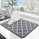 VHKD Dish Drying Mat - Large Size Water Absorbent Mat for Kitchen Utensils (Greychex | 45x38cm, 1)