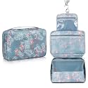 VHKD Hanging Cosmetic Toiletry Bag for Men Women Travel Organizer Accessory Toiletry Cosmetics Bag Nylon Waterproof Makeup Shaving Kit Pouch Bag for Men Women (Blue Flemingo, Cosmetic Bag)